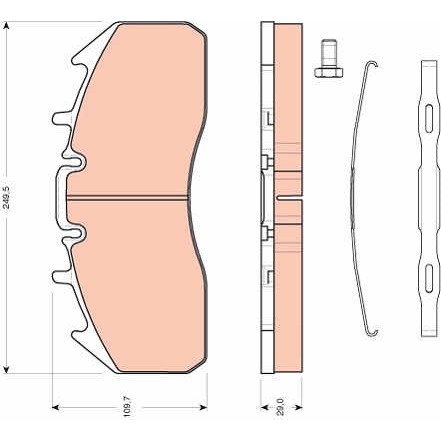 Слика на плочки TRW PROEQUIP GDB5096 за камион Renault Premium 2 Distribution 310.26 - 310 коњи дизел