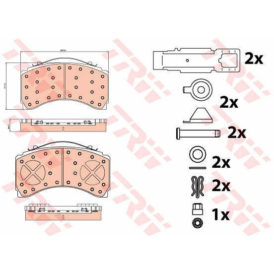 Слика на плочки TRW PROEQUIP GDB5110 за камион Mercedes Actros MP2, MP3 1841, L, LL - 408 коњи дизел