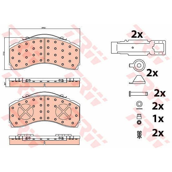 Слика на плочки TRW PROEQUIP GDB5111 за камион Mercedes Actros MP2, MP3 1841 K - 408 коњи дизел