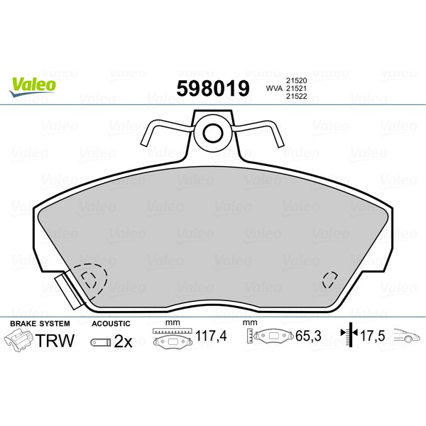 Слика на Плочки VALEO 598019