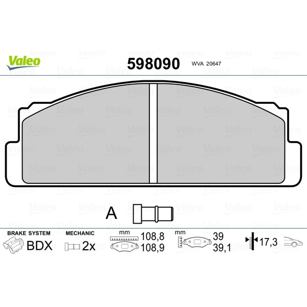 Слика на Плочки VALEO 598090