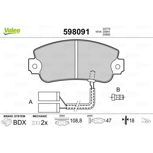 Слика на Плочки VALEO 598091