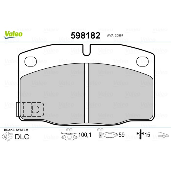 Слика на плочки VALEO 598182 за Opel Ascona C Hatchback 1.6 - 75 коњи бензин