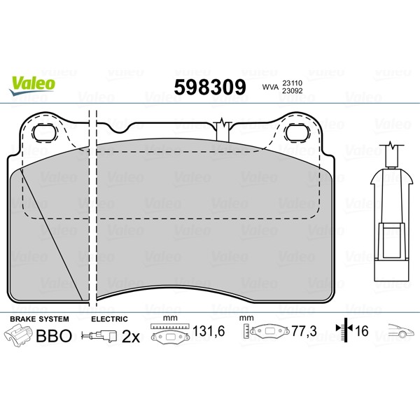 Слика на Плочки VALEO 598309