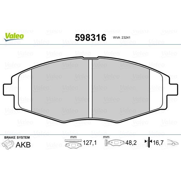 Слика на Плочки VALEO 598316