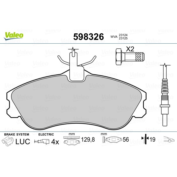 Слика на Плочки VALEO 598326