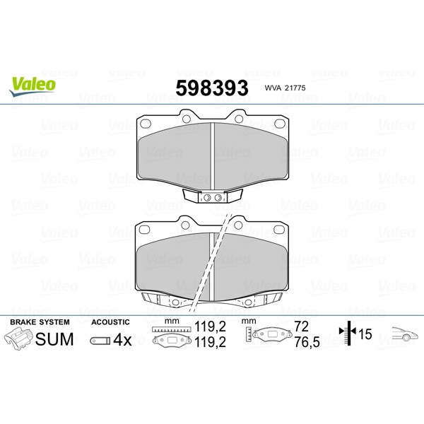 Слика на Плочки VALEO 598393