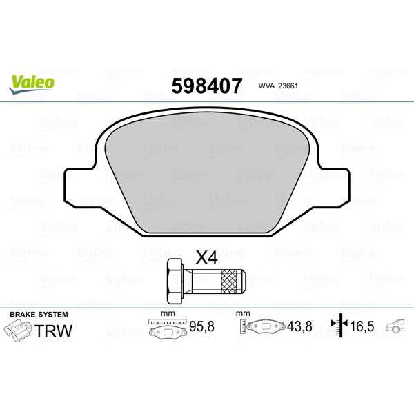 Слика на Плочки VALEO 598407