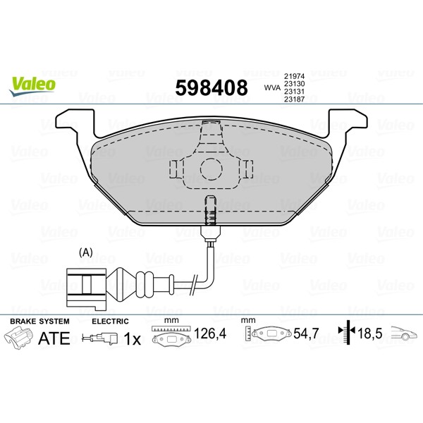 Слика на плочки VALEO 598408 за Skoda Laura (1Z3) 1.8 TSI - 152 коњи бензин