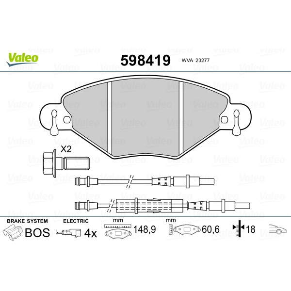 Слика на Плочки VALEO 598419