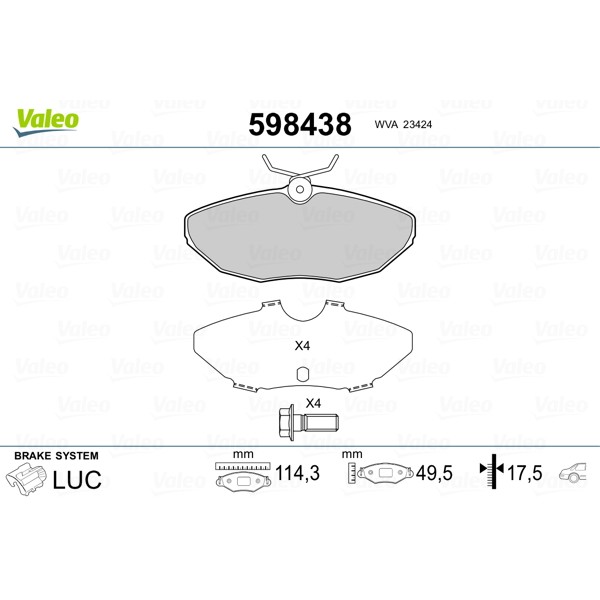 Слика на Плочки VALEO 598438