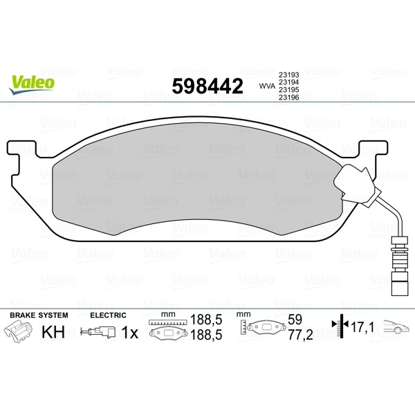 Слика на Плочки VALEO 598442