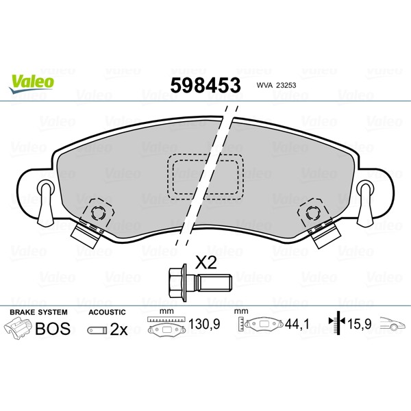 Слика на плочки VALEO 598453 за Suzuki Ignis 2 1.3 4x4 - 94 коњи бензин