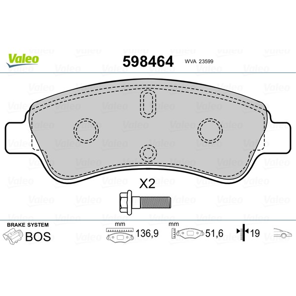 Слика на Плочки VALEO 598464