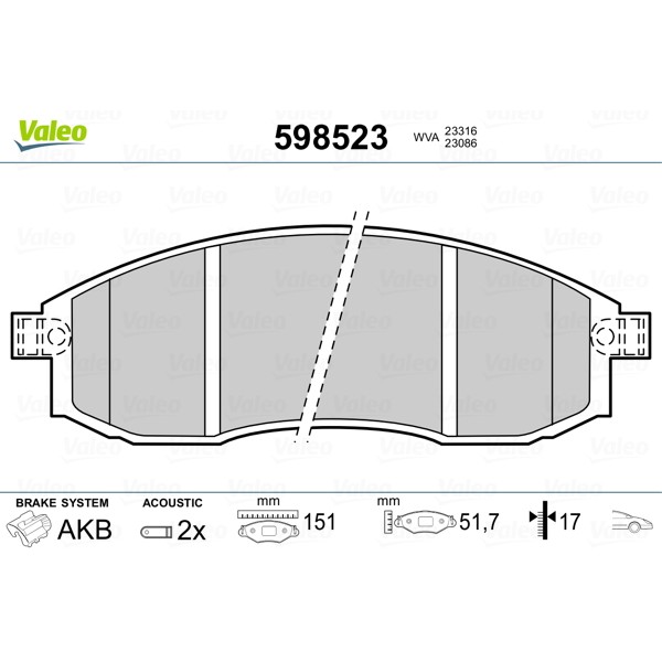 Слика на Плочки VALEO 598523