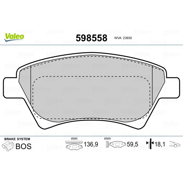 Слика на плочки VALEO 598558 за Renault Grand Scenic 2 (JM0-1) 2.0 - 163 коњи бензин