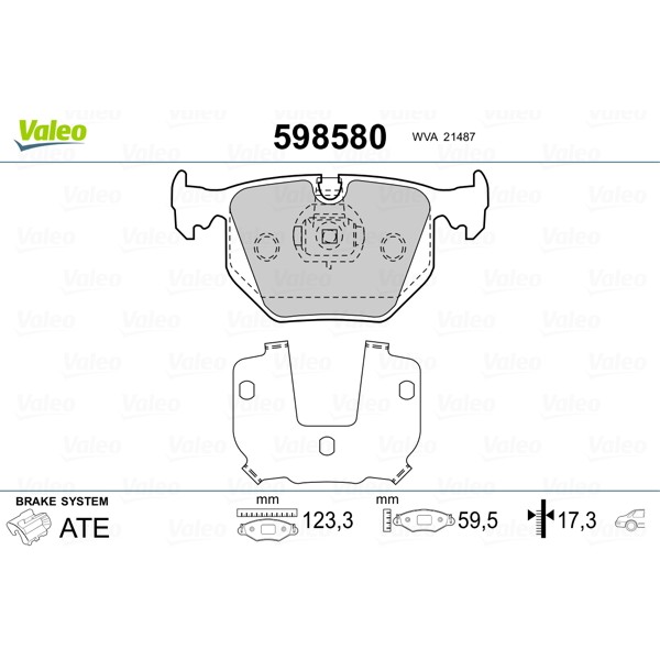 Слика на плочки VALEO 598580 за BMW 7 Limousine E38 725 tds - 143 коњи дизел