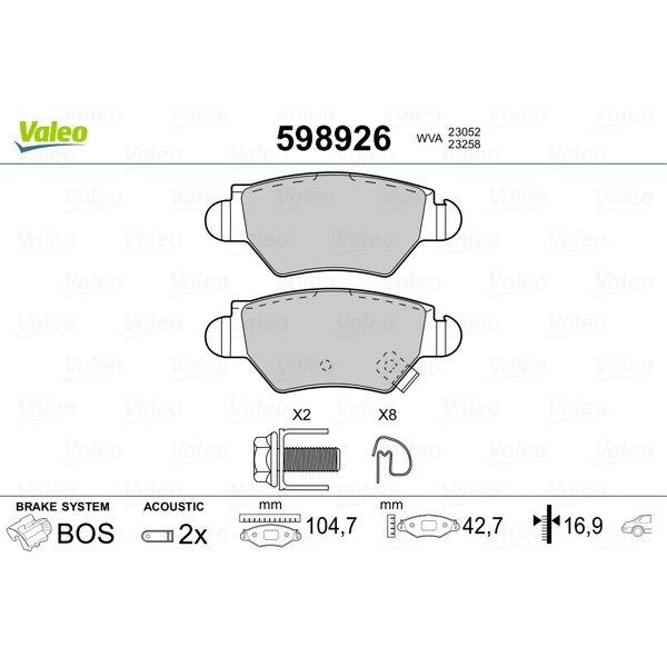 Слика на Плочки VALEO 598926