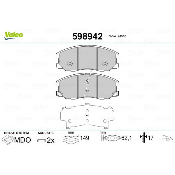 Слика на Плочки VALEO 598942