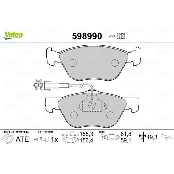 Слика на Плочки VALEO 598990