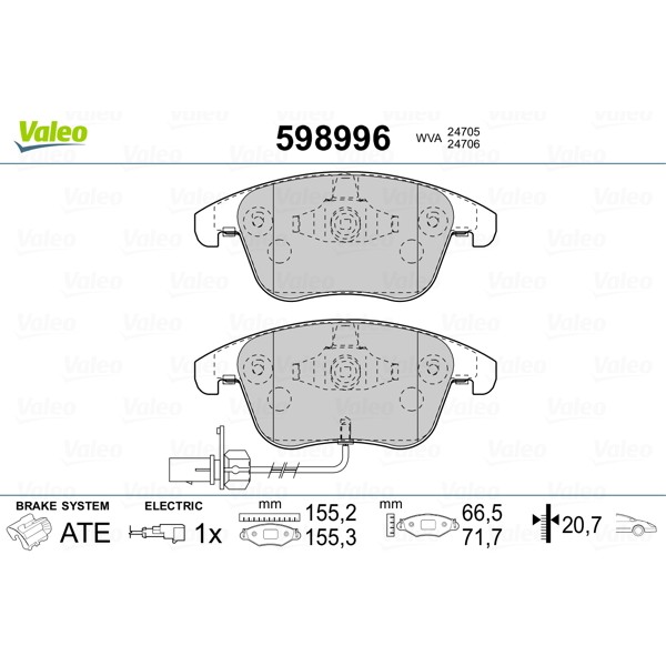 Слика на Плочки VALEO 598996