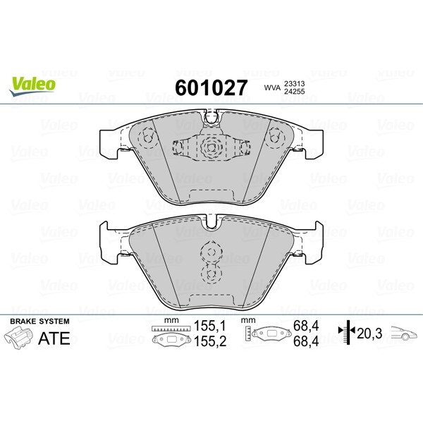 Слика на плочки VALEO 601027 за BMW 3 Coupe E92 320 d - 184 коњи дизел