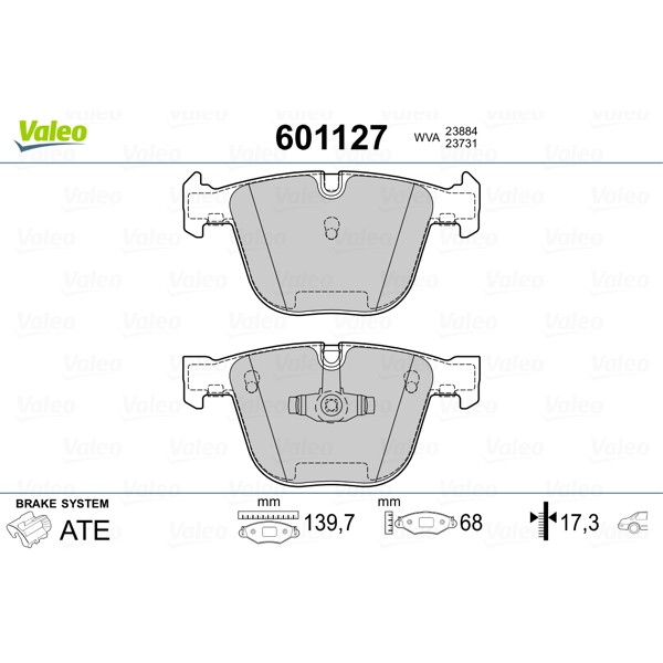 Слика на плочки VALEO 601127 за BMW 7 Series F 740 d xDrive - 313 коњи дизел