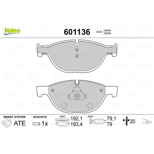 Слика на Плочки VALEO 601136