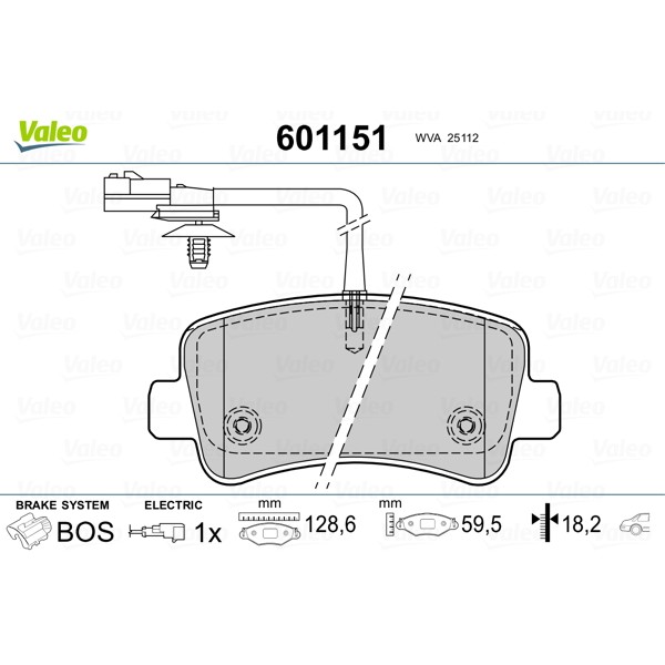 Слика на плочки VALEO 601151 за Opel Movano B Box 2.3 CDTI FWD (FV) - 131 коњи дизел