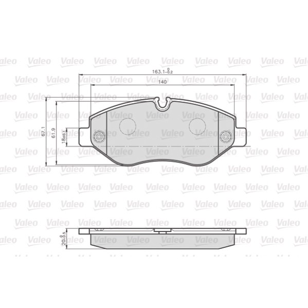 Слика на плочки VALEO 872192 за Mercedes Sprinter 3-t Platform (906) 218 CDI (906.111, 906.113, 906.211, 906.213) - 184 коњи дизел