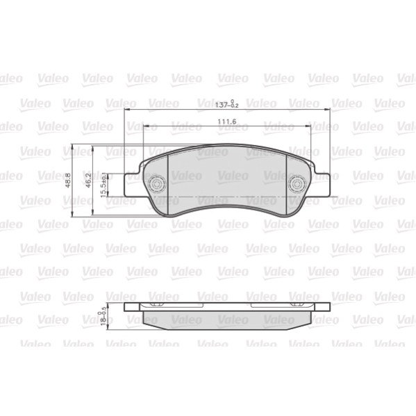 Слика на плочки VALEO 872465 за Citroen Relay Platform BUS 3.0 HDi 155 - 157 коњи дизел