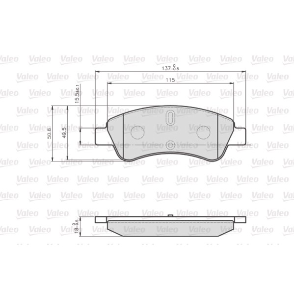 Слика на плочки VALEO 872599 за Peugeot Partner Combispace (5F) 1.4 - 73 коњи бензин