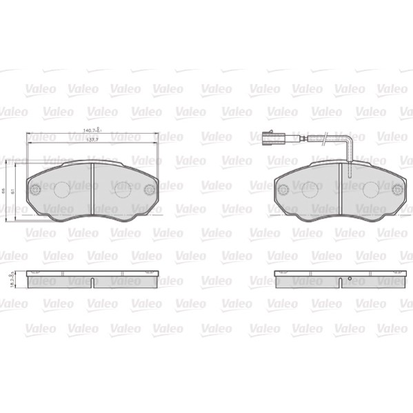 Слика на плочки VALEO 872918 за Peugeot Boxer Box (244) 2.0 HDi - 84 коњи дизел