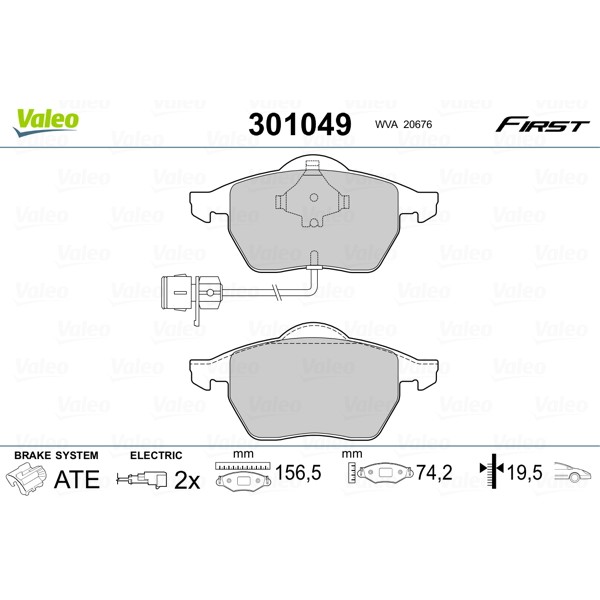 Слика на плочки VALEO FIRST 301049 за Audi 100 Sedan (4A, C4) 2.0 E 16V quattro - 140 коњи бензин