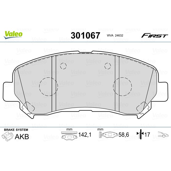 Слика на плочки VALEO FIRST 301067 за Nissan Qashqai (J10,JJ10) 2.0 dCi - 150 коњи дизел