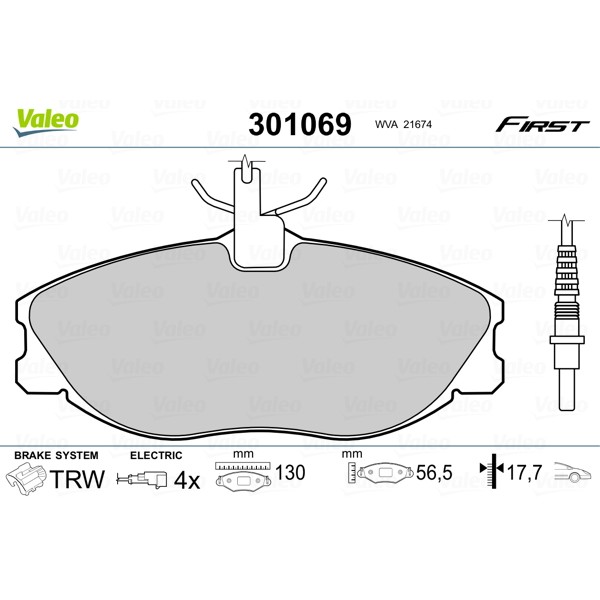 Слика на плочки VALEO FIRST 301069 за Citroen Xsara Coupe N0 2.0 HDi 109 - 109 коњи дизел