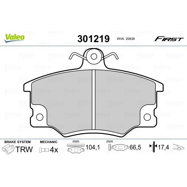 Слика на Плочки VALEO FIRST 301219