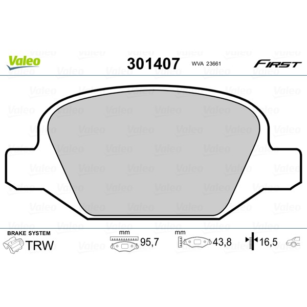 Слика на Плочки VALEO FIRST 301407