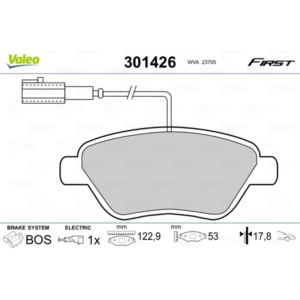 Слика на Плочки VALEO FIRST 301426