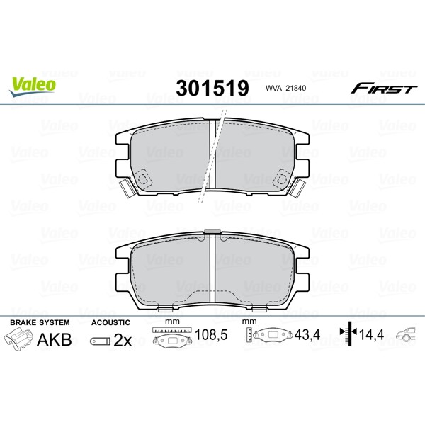 Слика на Плочки VALEO FIRST 301519