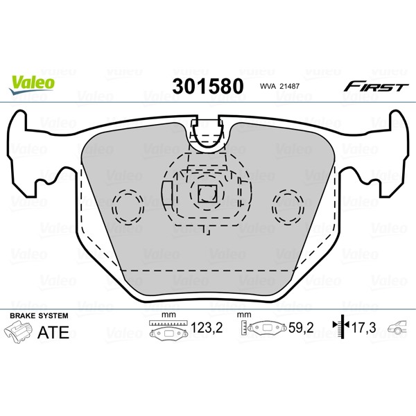 Слика на плочки VALEO FIRST 301580 за BMW 3 Touring E46 330 i - 231 коњи бензин