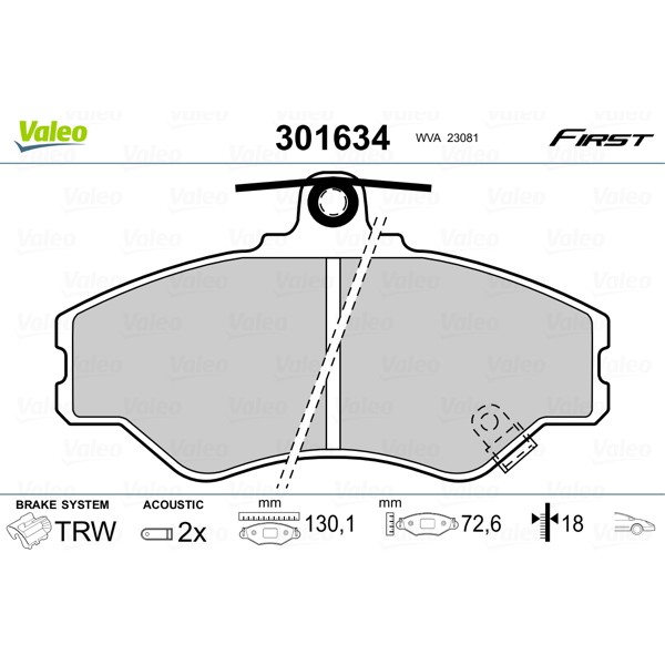 Слика на Плочки VALEO FIRST 301634