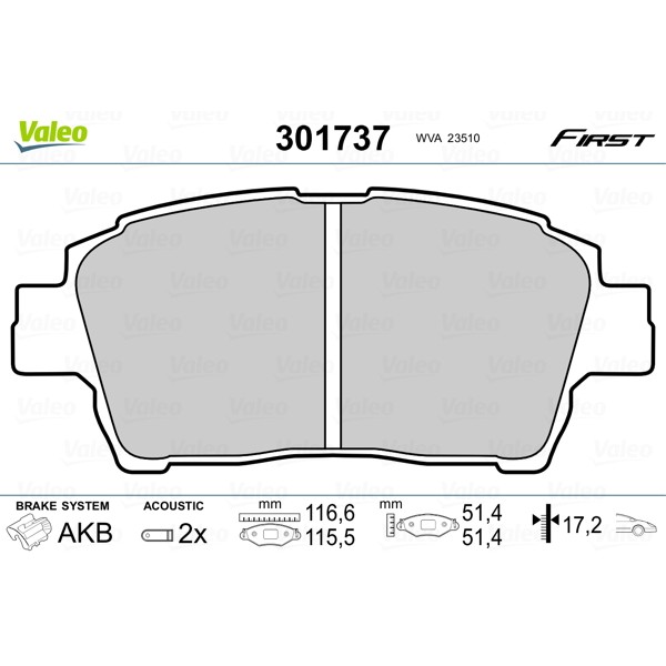 Слика на Плочки VALEO FIRST 301737