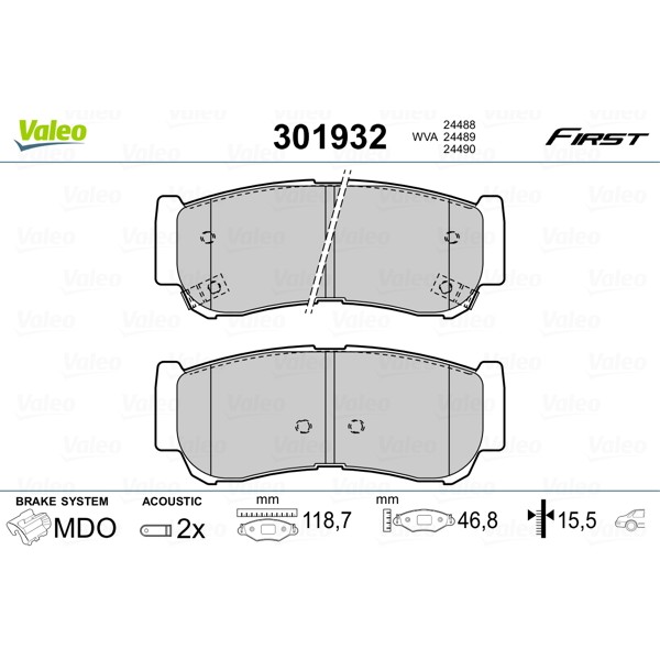 Слика на Плочки VALEO FIRST 301932