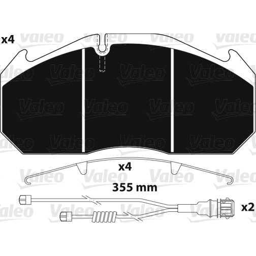 Слика на плочки VALEO OPTIPACK 882212 за камион MAN E 2000 28.460 FVAS - 460 коњи дизел