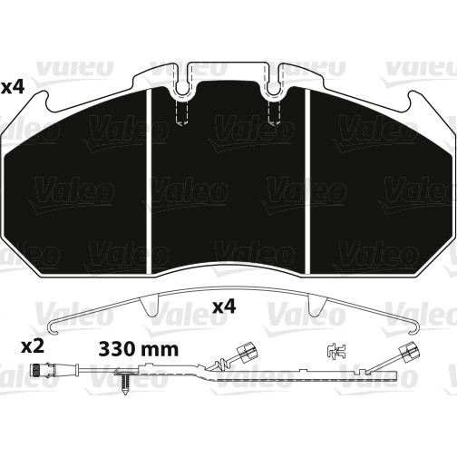 Слика на плочки VALEO OPTIPACK 882219 за камион MAN F 2000 26.314 FNLC, FNLLC, FNLLRC, FNLLW, FNLRC, FNLLRC, FVLC - 310 коњи дизел