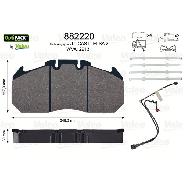 Слика на плочки VALEO OPTIPACK 882220 за камион Renault Magnum AE 430.19T - 430 коњи дизел