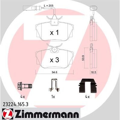 Слика на плочки ZIMMERMANN 23224.165.3 за VW Transporter T4 Bus 2.5  Syncro - 110 коњи бензин