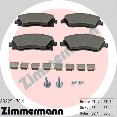 Слика на плочки ZIMMERMANN 23225.170.1 за Opel Combo Tour 1.6 CNG - 97 коњи Бензин/Метан (CNG)