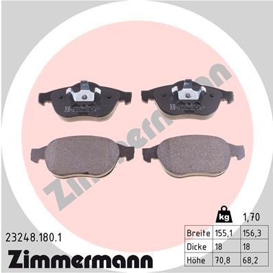 Слика на плочки ZIMMERMANN 23248.180.1 за Renault Laguna 2 (BG0-1) 2.2 dCi (BG0F) - 150 коњи дизел